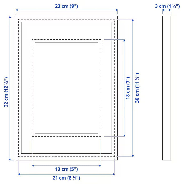 dimensions forIKEA RÖDALM Frame in oak effect, 21x30 cm  30566394