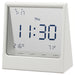 IKEA RÖDBENA white alarm clock with hygro-thermometer transparent screen front view 10x11cm #106.204.67
