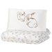  IKEA RÖDHAKE baby cot duvet cover and pillowcase set white beige rabbit pattern 100% cotton sateen #10440174