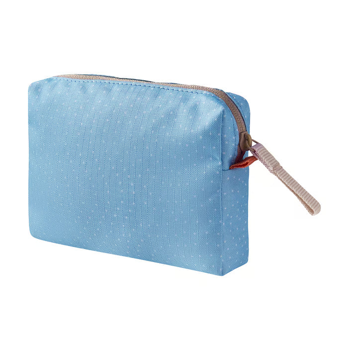 IKEA ROMELSÖN blue patterned zip pouch with handle for storing small accessories or cables