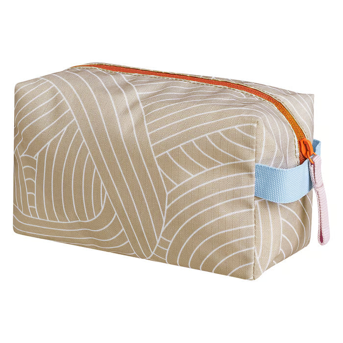 IKEA ROMELSÖN larger patterned accessory bag with leaf print zip closure and handle travel organiser
