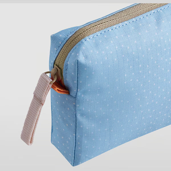 IKEA ROMELSÖN small blue dotted accessory bag with top zip and handle bathroom hook organiser