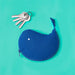 IKEA ROMELSÖN whale pattern pouch held in hand showing compact palm-sized fit