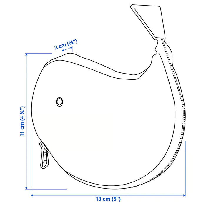 IKEA ROMELSÖN accessory bag dimensions illustration 13x2x11 cm measurement guide