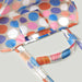 IKEA ROMELSÖN foldable polka dot tote bag showing durable straps and seams made from recycled polyester