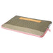 IKEA ROMELSÖN 14 inch laptop case patterned chequered brown beige with pink trim front view #90640598