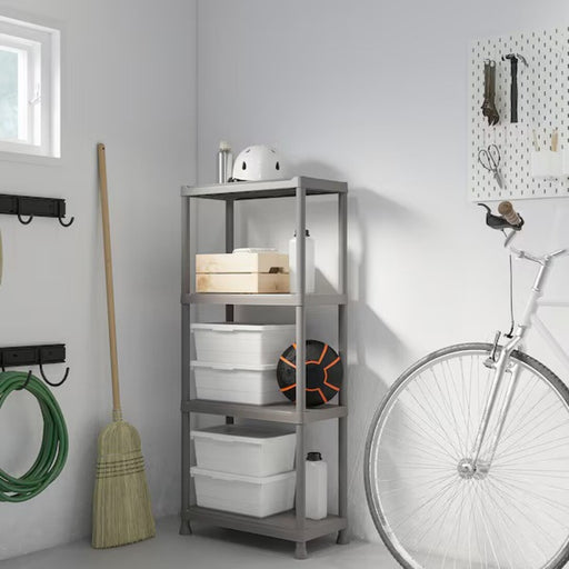 The sturdy and functional IKEA metal/dark-grey shelving unit in , 60x30x133  cm size.