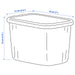 IKEA RYKTA storage box with lid dimension illustration showing 18x12x12 cm measurements