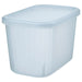 IKEA RYKTA storage box with lid transparent grey-blue 1.5L rectangular semi-transparent organiser front view #50533208