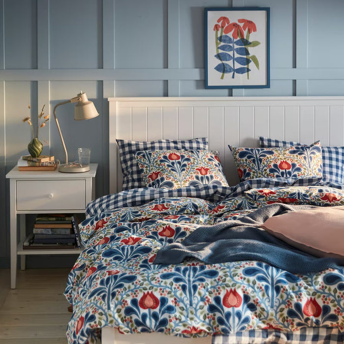 IKEA SÄTERVIDE Duvet cover and 2 pillowcases, multicolour/floral pattern, 240x220/50x80 cm (94x87/20x31 ")