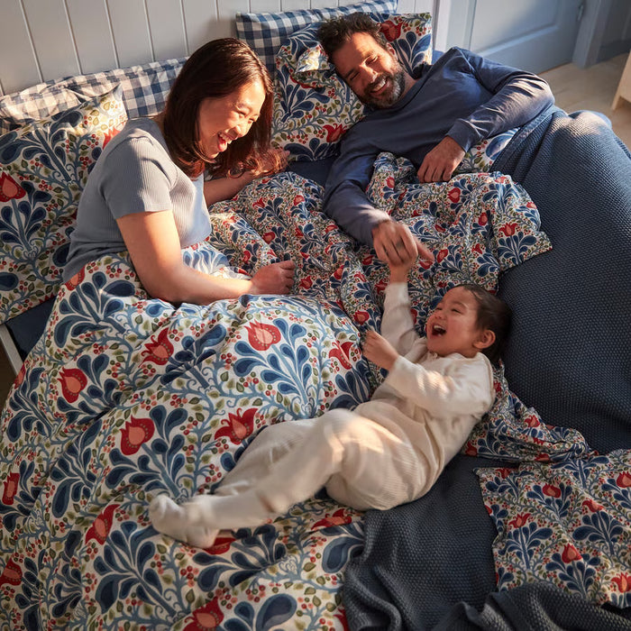 IKEA SÄTERVIDE Duvet cover and 2 pillowcases, multicolour/floral pattern, 240x220/50x80 cm (94x87/20x31 ")
