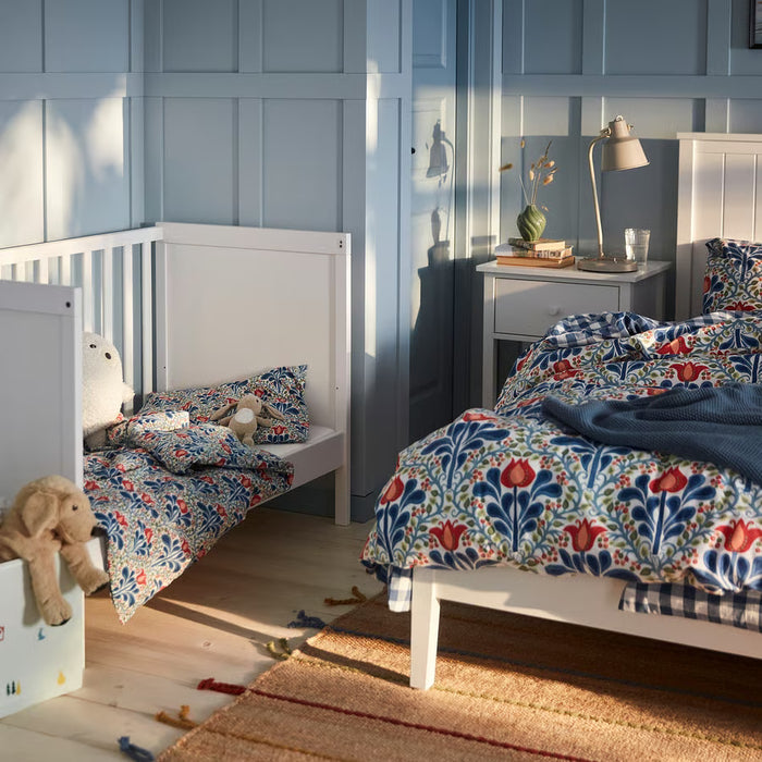 IKEA SÄTERVIDE Duvet cover and 2 pillowcases, multicolour/floral pattern, 240x220/50x80 cm (94x87/20x31 ")