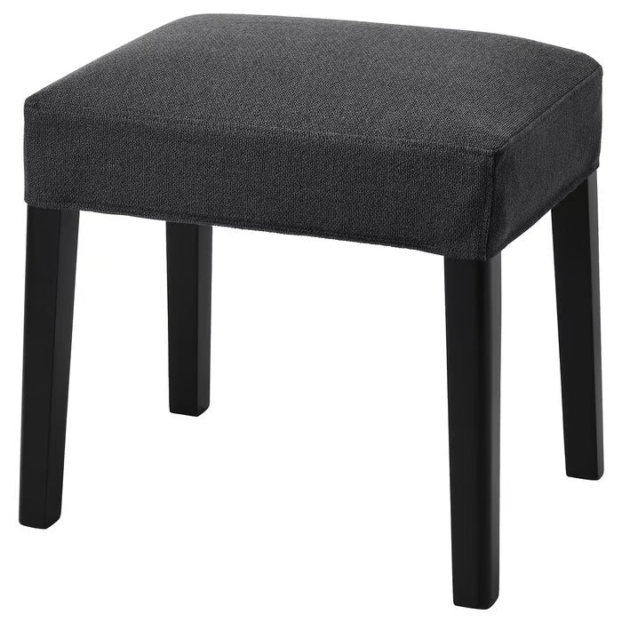 IKEA SAKARIAS stool with dark grey Sporda cover fitted on padded seat with black wooden legs