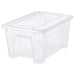 IKEA SAMLA transparent plastic storage box with lid 5 l 28x20x14 cm on white background #194.408.48