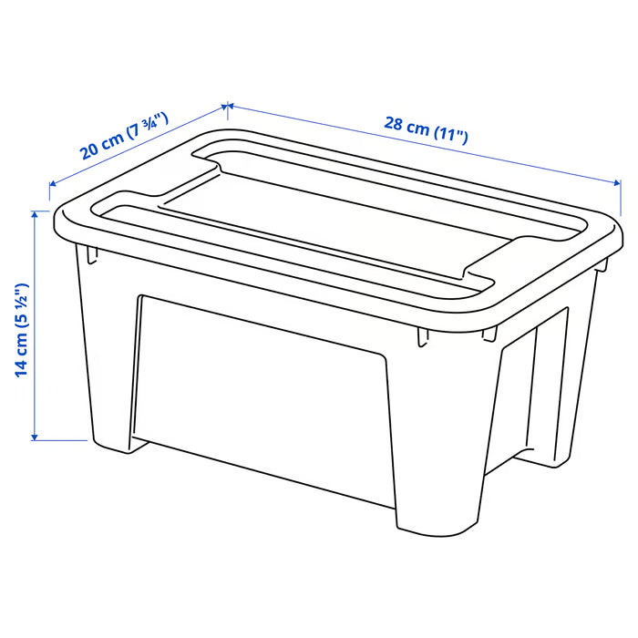 IKEA SAMLA Box with Lid — Transparent, 5 l (28x20x14 cm) | See & Stack Your Storage Instantly