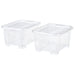 IKEA SAMLA transparent plastic box with lid, pack of 2, 14x18x10 cm #60630609