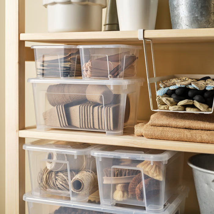 IKEA SAMLA see-through plastic box with lid, compact 14x18x10 cm size
