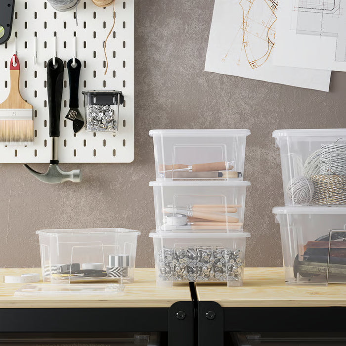 IKEA SAMLA transparent box with lid for organising small household items