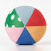 Close-up of IKEA SANDBI soft segmented ball toy in multicolour