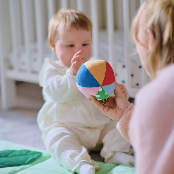 IKEA SANDBI colourful jingling ball toy for baby sensory play