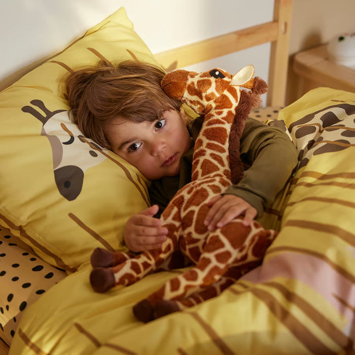 IKEA SANDLÖPARE Plush toy, baby giraffe/coffee,45 cm