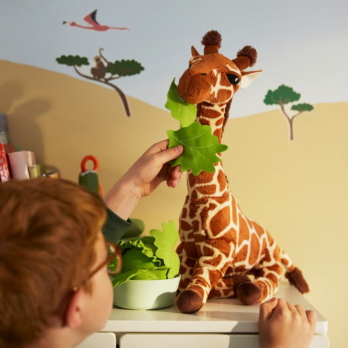 IKEA SANDLÖPARE Plush toy, baby giraffe/coffee,45 cm