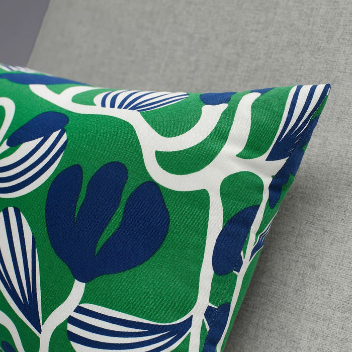 IKEA SANDMOTT Cushion, bright green/dark blue, 30x58 cm (12x23 ")