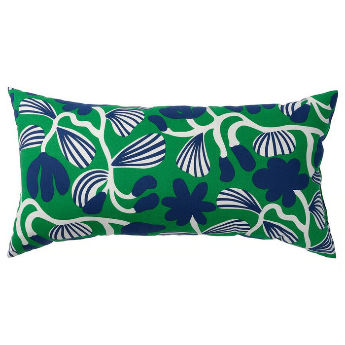 IKEA SANDMOTT Cushion, bright green/dark blue, 30x58 cm (12x23 ")