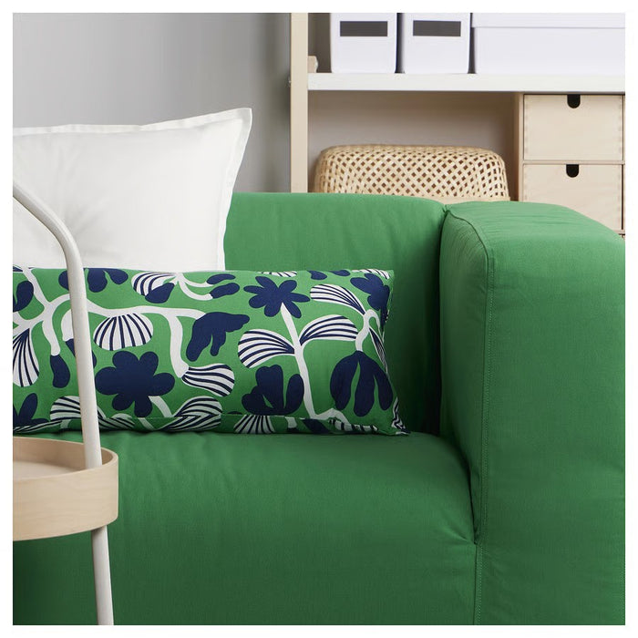 IKEA SANDMOTT Cushion, bright green/dark blue, 30x58 cm (12x23 ")