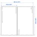 Measurement diagram of IKEA SANELA curtains showing width, length and area dimensions
