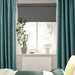 IKEA SANELA curtains folded product shot showing dark grey-turquoise velvet texture