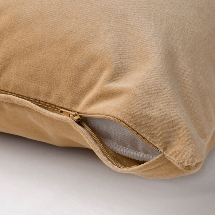 Digital Shoppy Velvet IKEA SANELA Cushion cover, yellow-beige, 40x58 cm, perfect for adding a cozy touch.  70548317