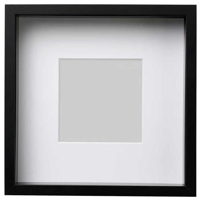 IKEA SANNAHED black shadow-box picture frame 25x25 cm front view on white background #60459123