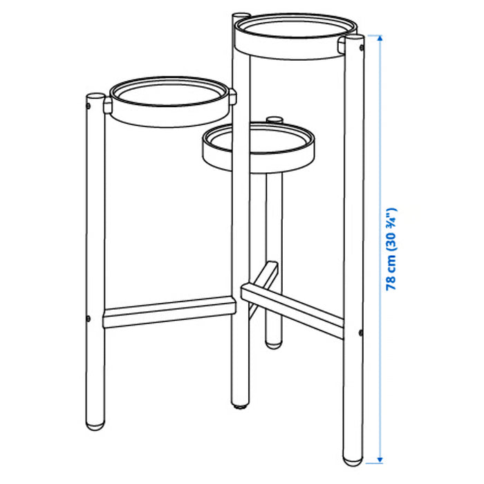 IKEA SATSUMAS plant stand dimensions illustration showing 78cm height and shelf measurements