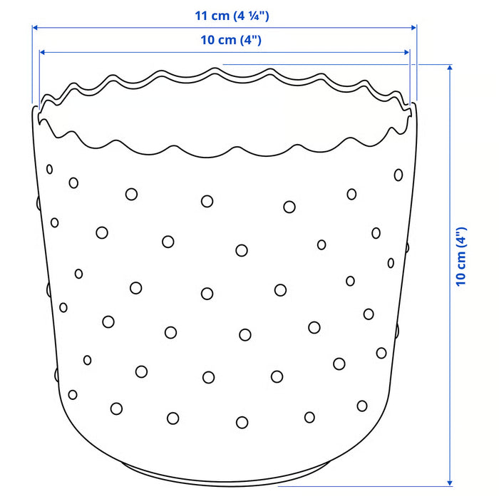  IKEA SESAMFRÖN plant pot dimensions illustration showing height and diameter measurements