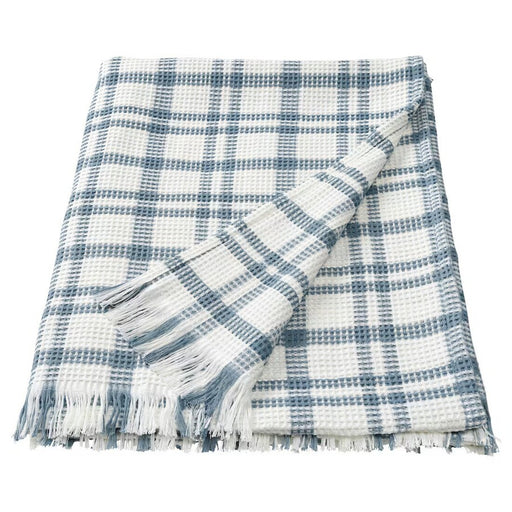 IKEA SIKELVINGE Throw in white and blue check pattern, 130x170 cm (51x67 inches) 30573605