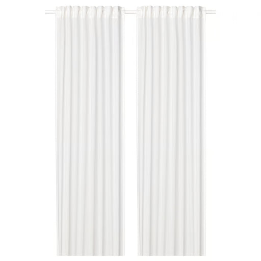 IKEA SILVERLÖNN sheer curtains 1 pair white hanging on window filtering natural sunlight #40491039