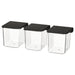 IKEA SKÅDIS clear storage containers with black hinged lids stacked in a row #70569927