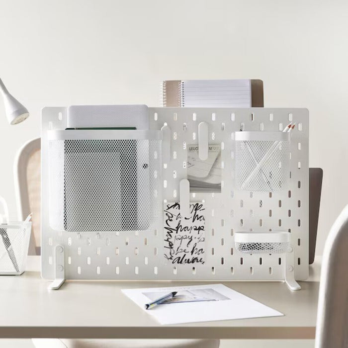 IKEA SKÅDIS Freestanding peg board, white, 56x37 cm (22x14 ½ ")