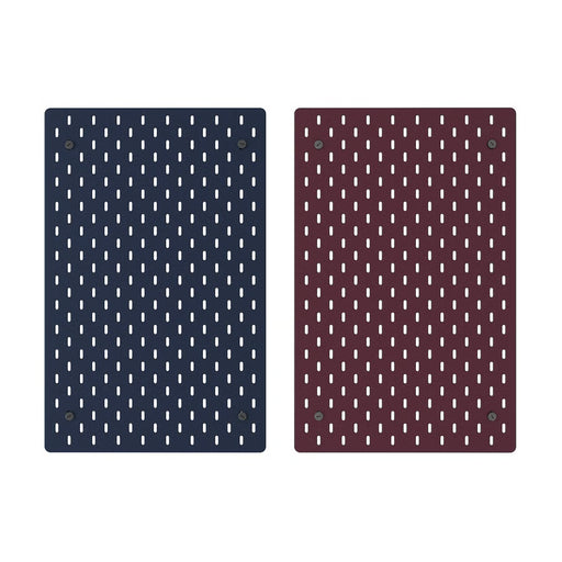 IKEA SKÅDIS double-sided pegboard dark grey-blue dark lilac-red 36x56 cm wall mounted front view #00624418