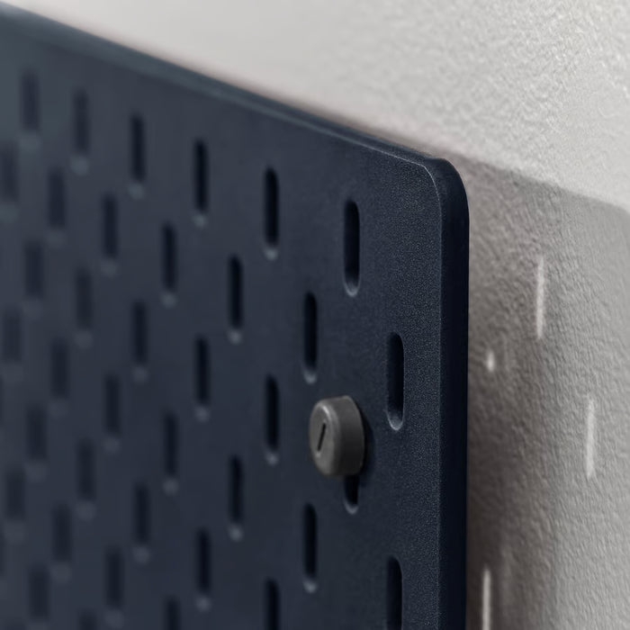  IKEA SKÅDIS pegboard styled in compact living space with kitchen wall organisation setup