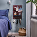IKEA SKÅDIS pegboard dark grey-blue side with mounted baskets and stationery organiser