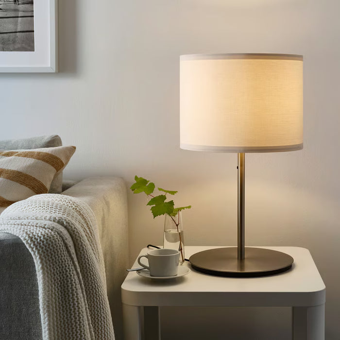 IKEA SKAFTET Table Lamp Base — Nickel-Plated, 38cm | Modern Customisable Desk Lamp