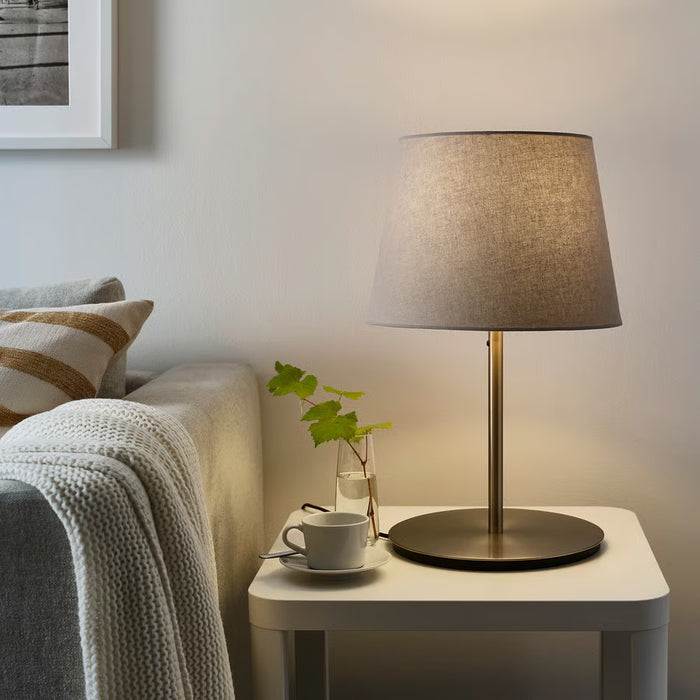 IKEA SKAFTET Table Lamp Base — Nickel-Plated, 38cm | Modern Customisable Desk Lamp with lampshade