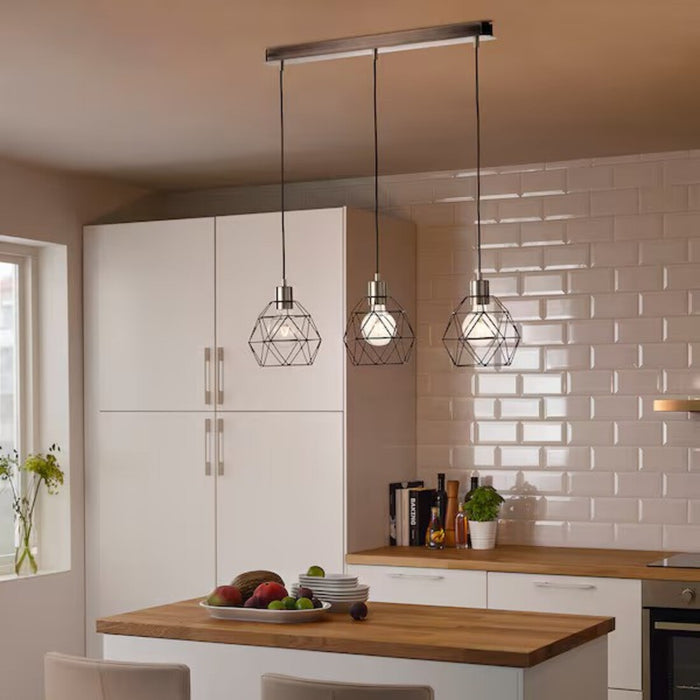 Three Adjustable Pendant Lights Hanging from Ceiling Mount