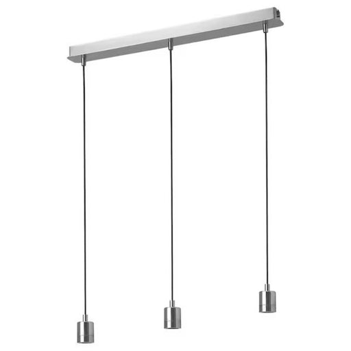 IKEA SKAFTET Triple Cord Set with Ceiling Mount in Nickel-Plated Finish
