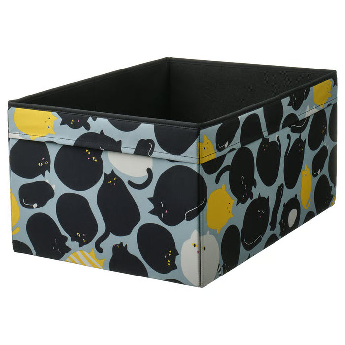 IKEA SKÅJARE foldable storage box black blue cat print pattern #70618555