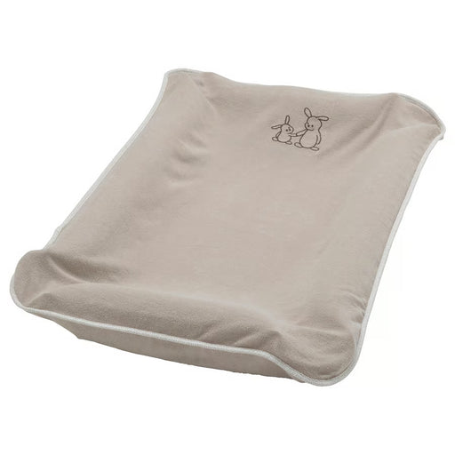 IKEA SKÖTSAM organic cotton changing mat cover beige on white background close-up view