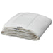 IKEA SKOGSFRÄKEN all seasons duvet white 150x200 cm spread on double bed showing full size #70618640
