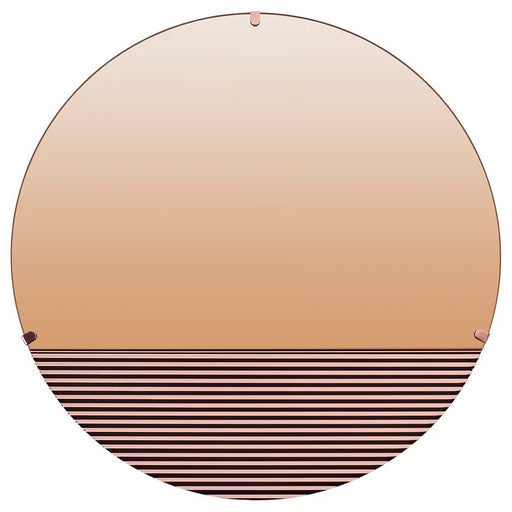 IKEA SKOGSGRÄNSEN copper-colour decorative mirror wavy metal base 50cm #50538079